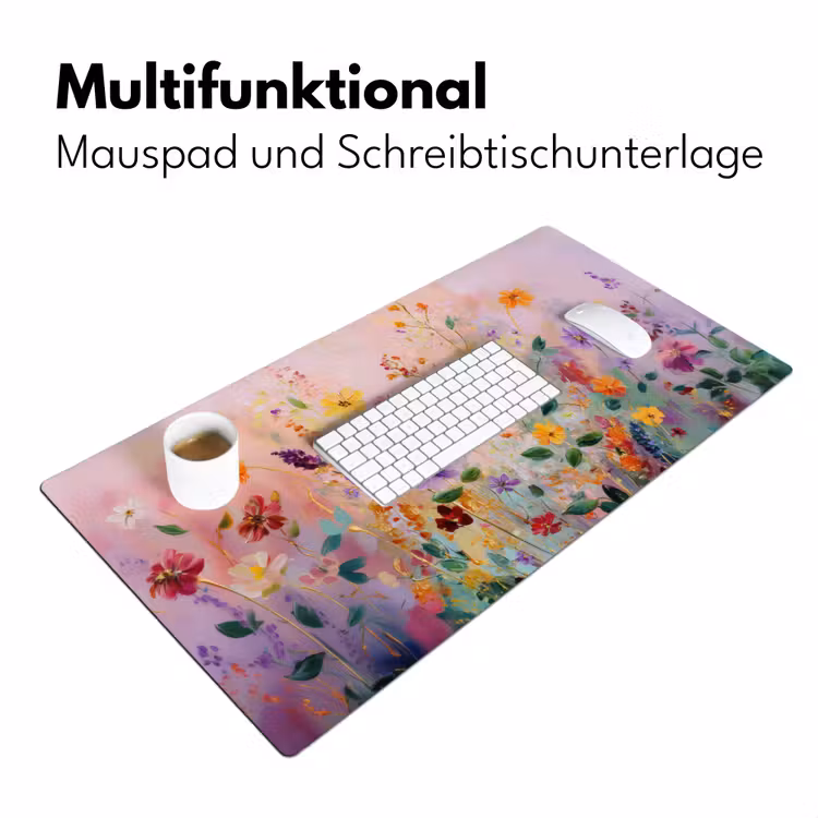 Schilderij - Bloemen - Abstract - Kleurrijk Muismat XXL klein -ysfeer4_duits