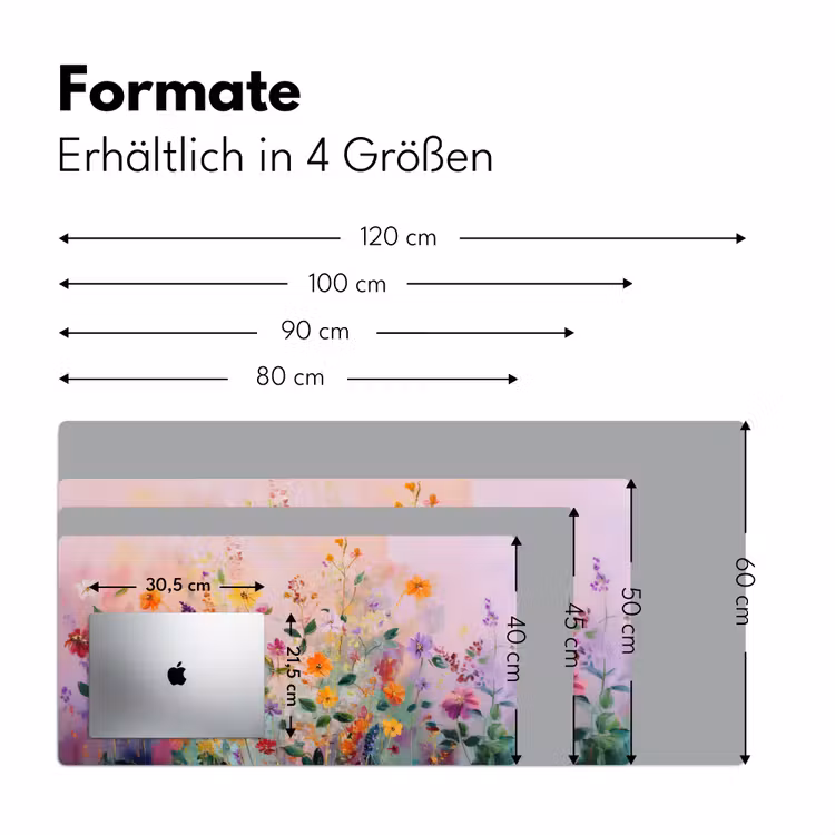 Schilderij - Bloemen - Abstract - Kleurrijk Muismat XXL klein -ysfeer5_duits