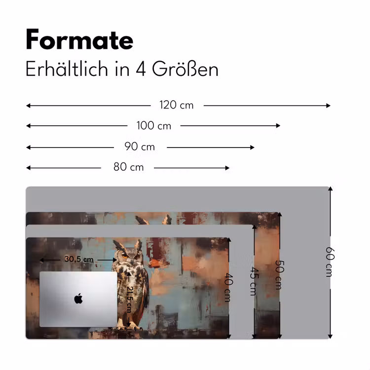 Geschilderd - Abstract - Uil - Bruin Muismat XXL klein -ysfeer5_duits
