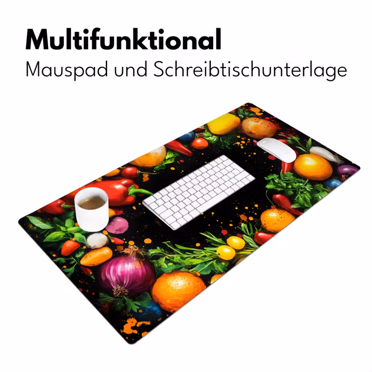 Groente - Graffiti - Kleurrijk - Koken - Abstract Muismat XXL klein -ysfeer4_duits