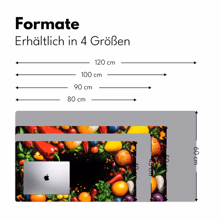 Groente - Graffiti - Kleurrijk - Koken - Abstract Muismat XXL klein -ysfeer5_duits