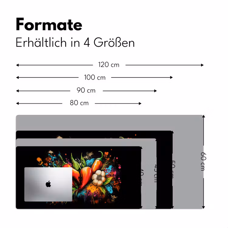 Groente - Peper - Knoflook - Graffiti - Verf - Kleurrijk Muismat XXL klein -ysfeer5_duits
