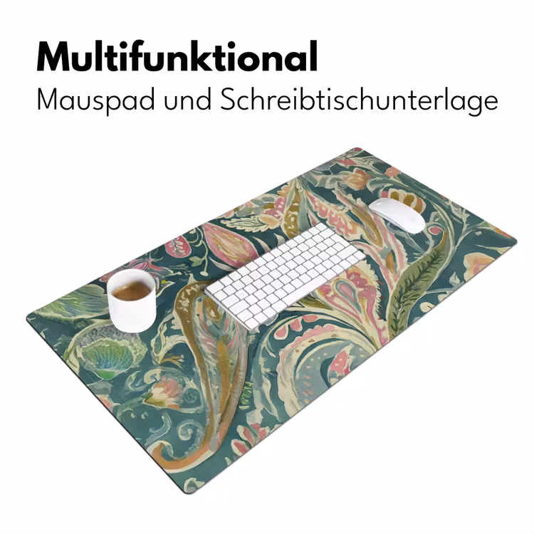 Patroon - Kleurrijk - Sierlijk - Groen Muismat XXL klein -ysfeer4_duits