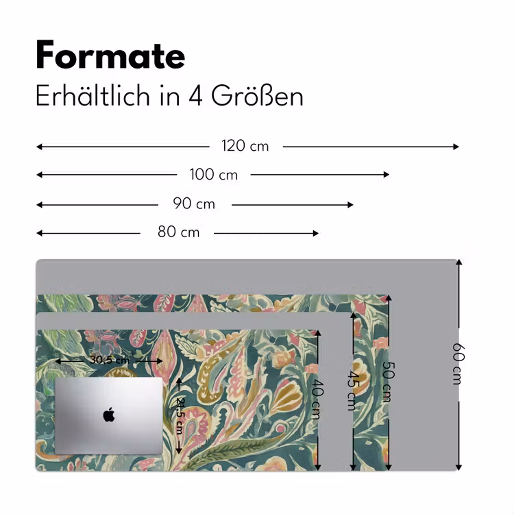 Patroon - Kleurrijk - Sierlijk - Groen Muismat XXL klein -ysfeer5_duits