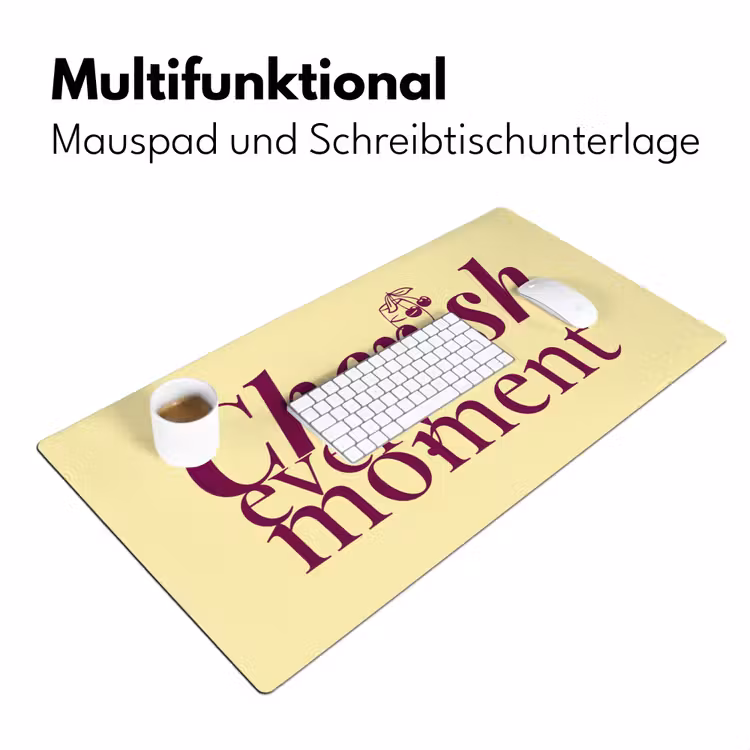 Cherish every moment - Cocktailglas - Geel Muismat XXL klein -ysfeer4_duits