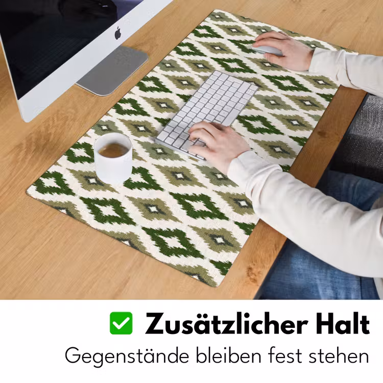 Geografisch - Ruitmotief - Groen Muismat XXL klein 681 -ysfeer3_duits