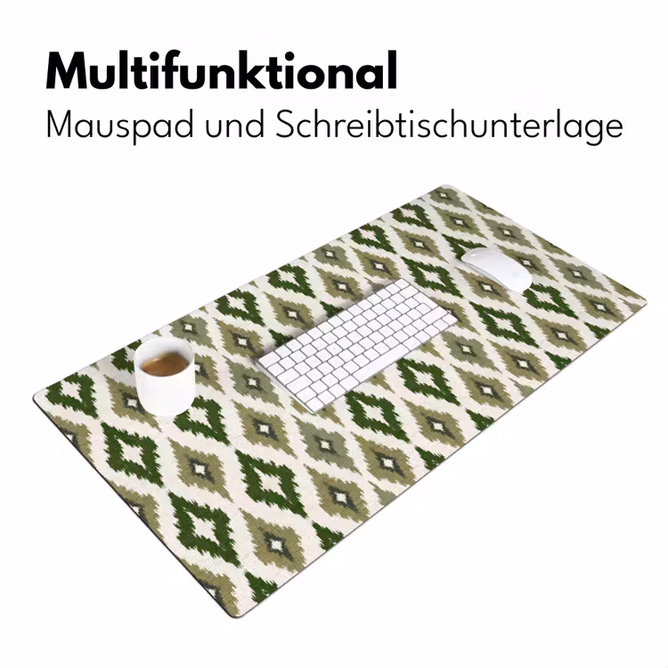Geografisch - Ruitmotief - Groen Muismat XXL klein 681 -ysfeer4_duits