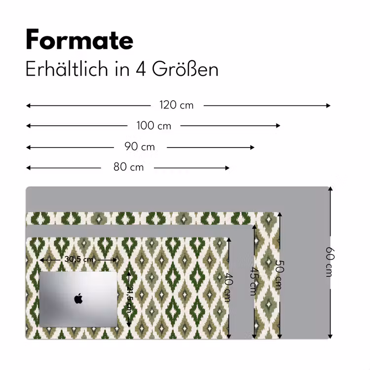 Geografisch - Ruitmotief - Groen Muismat XXL klein 681 -ysfeer5_duits