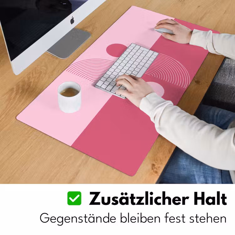 Schreibtischunterlage - Geometrie – Muster – Abstrakt – Rosa – Modern - Geometrie - Patroon - Abstract - Roze - Modern Muismat XXL klein