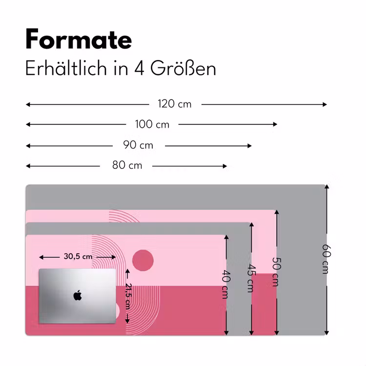 Schreibtischunterlage - Geometrie – Muster – Abstrakt – Rosa – Modern - Geometrie - Patroon - Abstract - Roze - Modern Muismat XXL klein