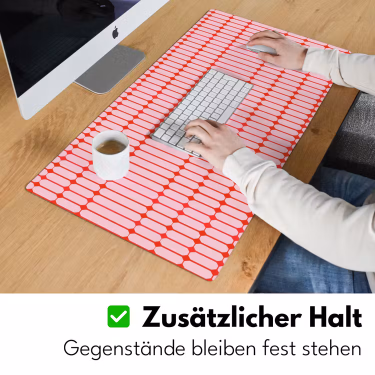 Geometrisch - Minimalistisch - Rood - Roze Muismat XXL klein 681 -ysfeer3_duits