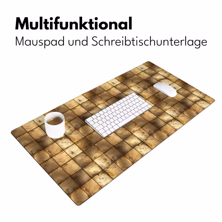 Geometrisch - Tegels - Goud Muismat XXL klein 681 -ysfeer4_duits