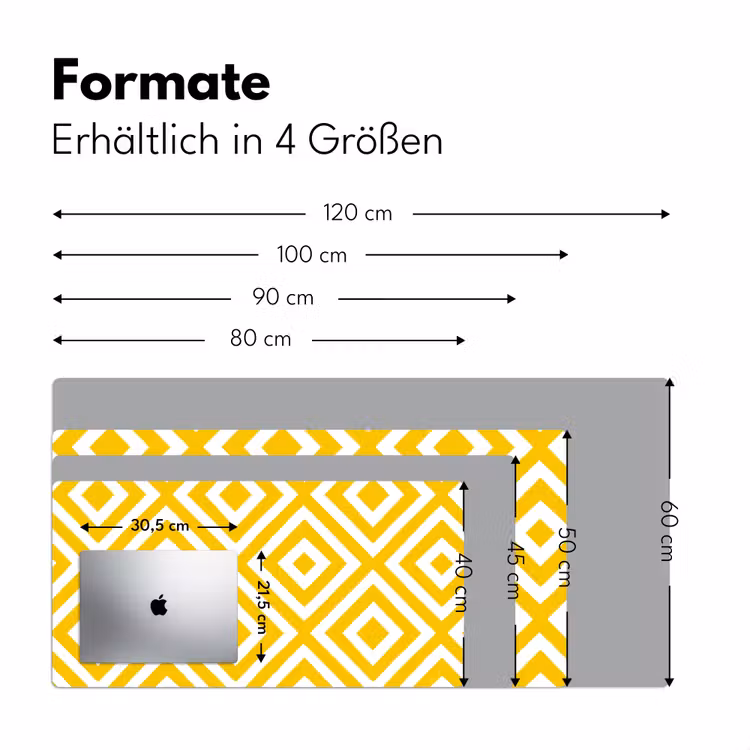 Geometrisch - Lijnen - Modern - Geel - Wit Muismat XXL klein 681 -ysfeer5_duits