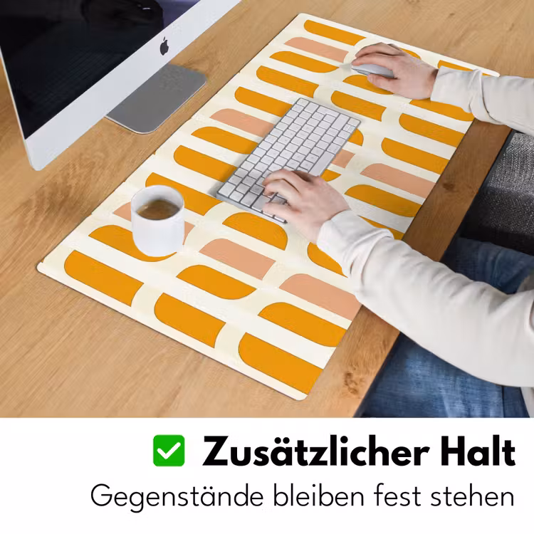 Geometrisch - Patroon - Geel - Roze Muismat XXL klein 681 -ysfeer3_duits