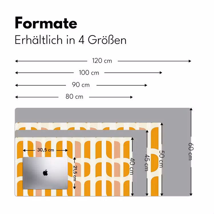 Geometrisch - Patroon - Geel - Roze Muismat XXL klein 681 -ysfeer5_duits