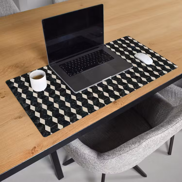 Geometrisch - Patroon - Marmer - Groen Muismat XXL klein 681 -sfeer1