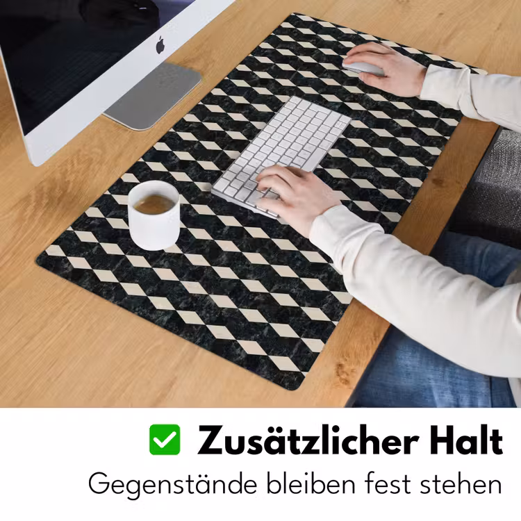 Geometrisch - Patroon - Marmer - Groen Muismat XXL klein 681 -ysfeer3_duits