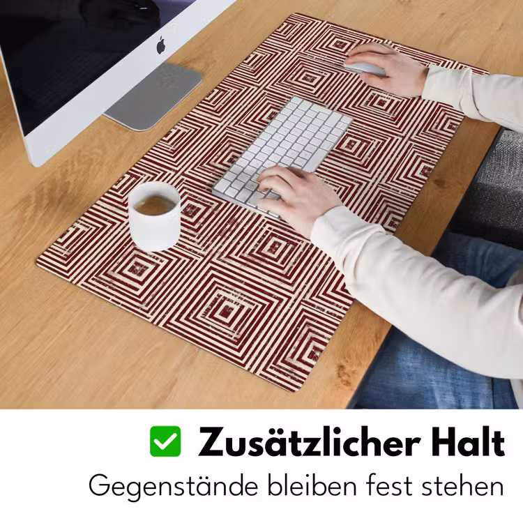 Geometrisch - Patroon - Rood Muismat XXL klein 681 -ysfeer3_duits