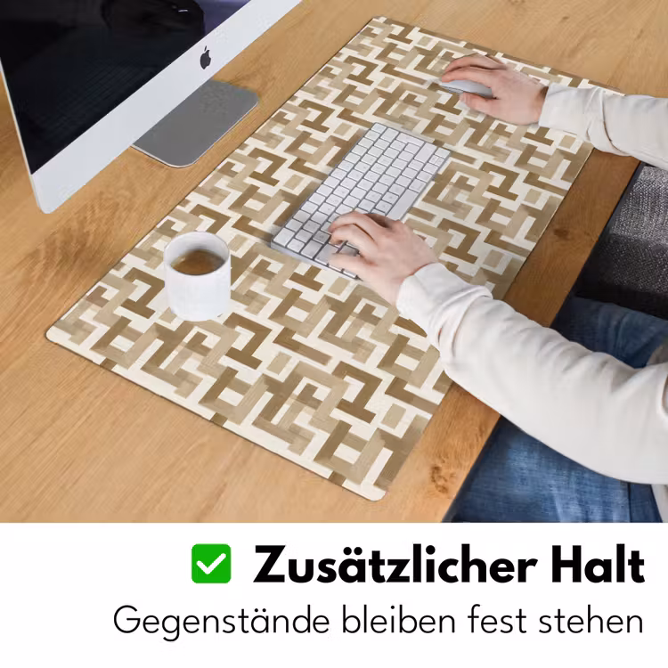 Geometrisch - Retro - Bruin Muismat XXL klein 681 -ysfeer3_duits