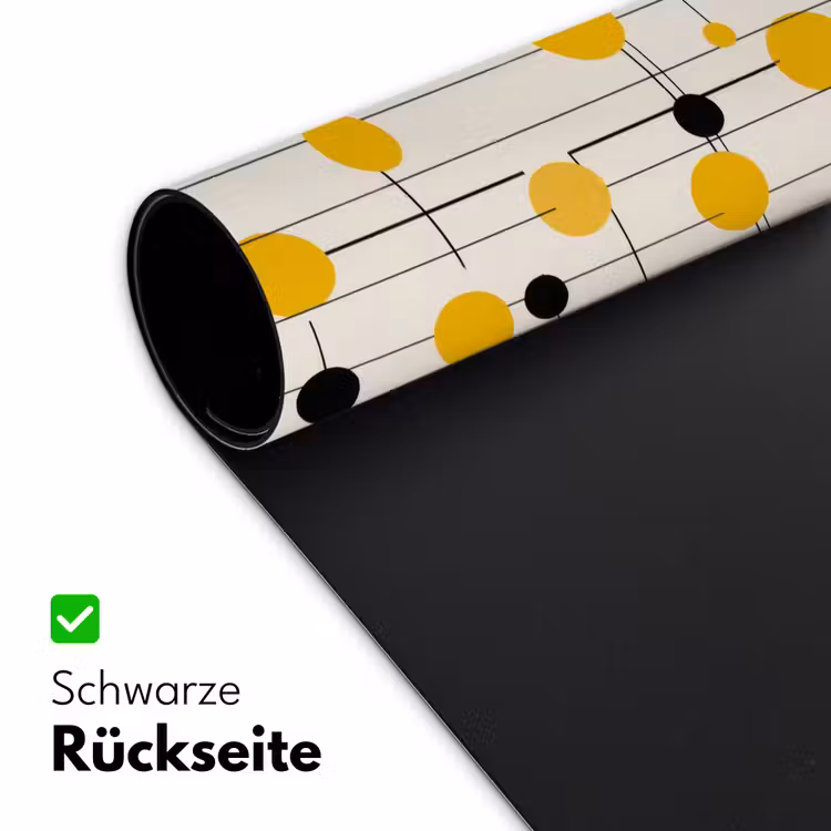 Geometrisch - Retro - Lijnen - Okergeel - Zwart Muismat XXL klein 681 -ysfeer2_duits