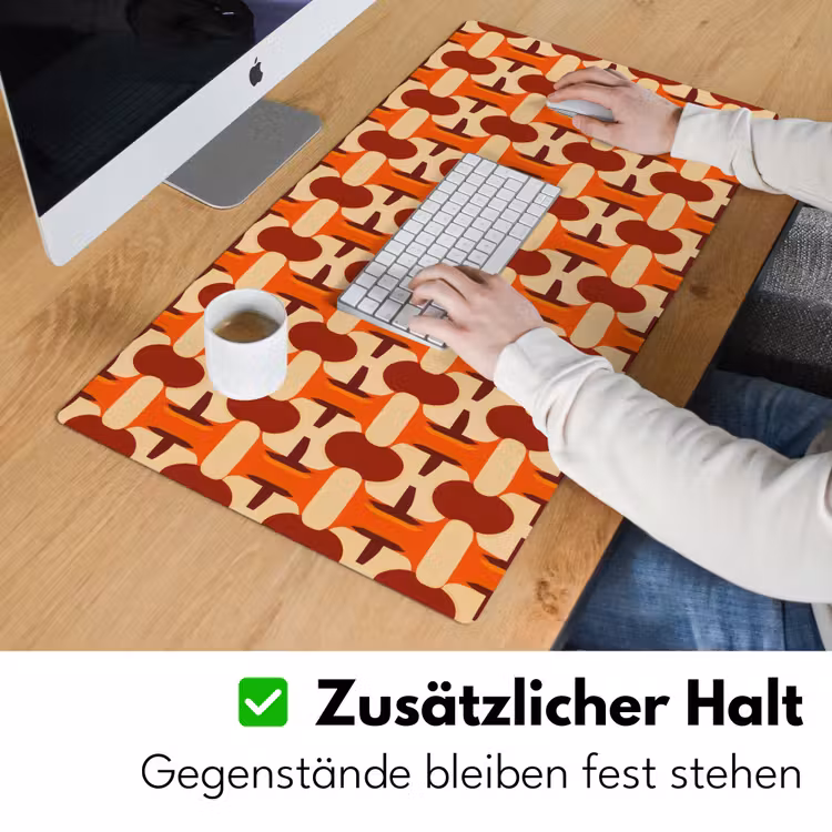 Geometrisch - Retro - Oranje Muismat XXL klein 681 -ysfeer3_duits