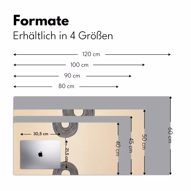 Geometrische bogen - Minimalistisch - Symmetrisch Muismat XXL klein -ysfeer5_duits