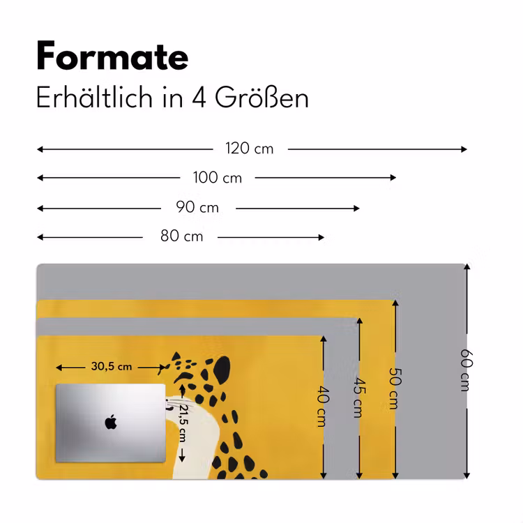 Cheetah - Illustratie - Geel Muismat XXL klein -ysfeer5_duits