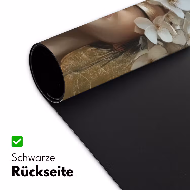 Gezicht - Bloemen - Goud - Abstract Muismat XXL klein -ysfeer2_duits