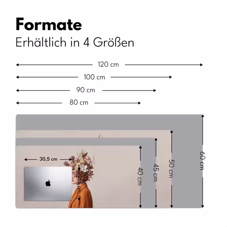 Gezicht - Boeket - Kleurrijk Muismat XXL klein -ysfeer5_duits