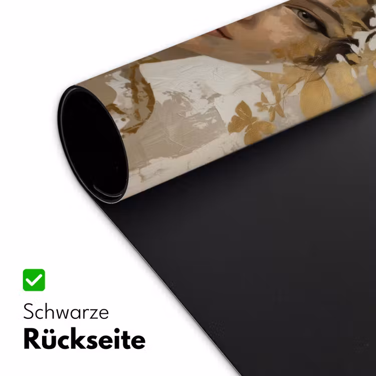 Gezicht - Vrouw - Bladeren - Goud Muismat XXL klein -ysfeer2_duits