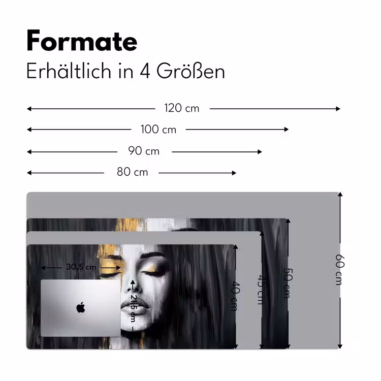 Gezicht - Vrouw - Penseelstreken - Abstract Muismat XXL klein -ysfeer5_duits