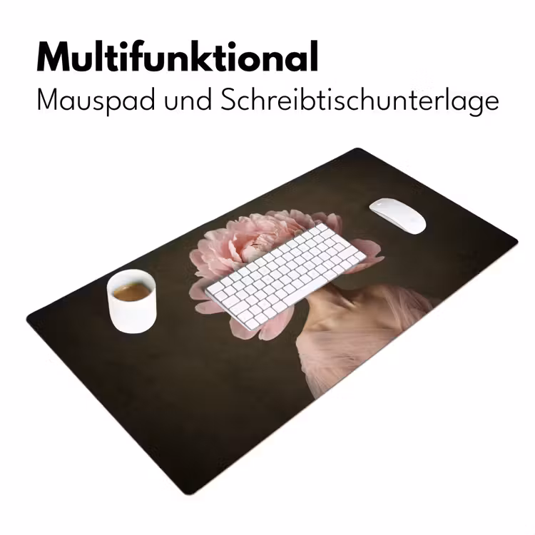 Gezicht - Roos - Roze Muismat XXL klein -ysfeer4_duits