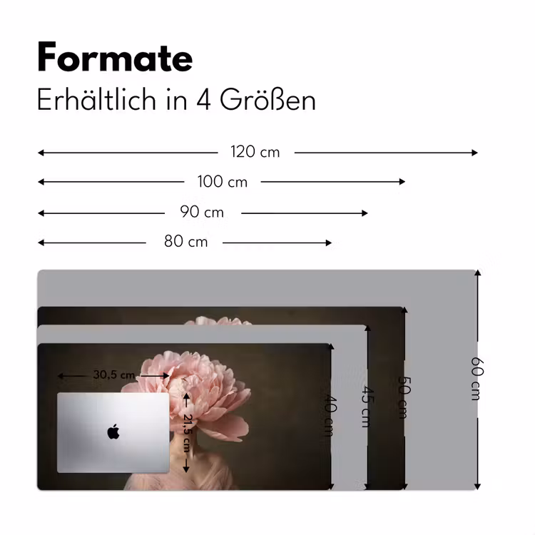 Gezicht - Roos - Roze Muismat XXL klein -ysfeer5_duits