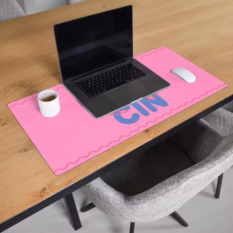 Schreibtischunterlage - Getränke – Gläser – Prost – Modern – Rosa - Drank - Glazen - Proost - Modern - Roze Muismat XXL klein