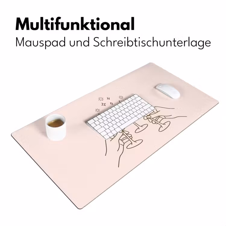Schreibtischunterlage - Getränke – Party – Anstoßen – Minimalistisch – Grün - Drankjes - Feest - Proosten - Minimalistisch - Groen Muismat XXL klein