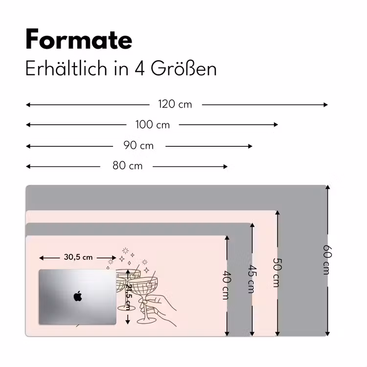 Schreibtischunterlage - Getränke – Party – Anstoßen – Minimalistisch – Grün - Drankjes - Feest - Proosten - Minimalistisch - Groen Muismat XXL klein