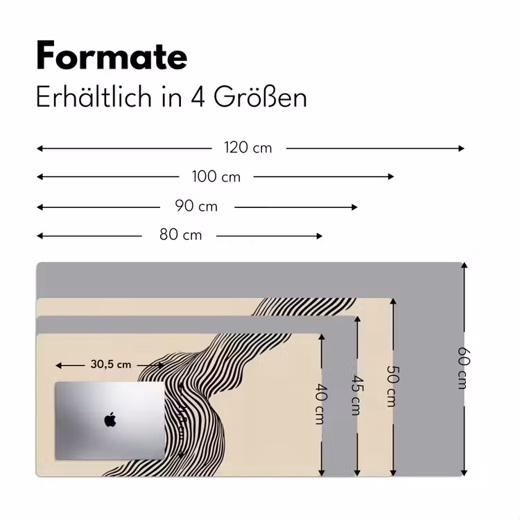 Golvend - Lijnen - Abstract - Silhouet Muismat XXL klein -ysfeer5_duits