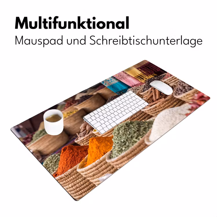 Schreibtischunterlage - Gewürze – Körbe – Orientalisch - Kruiden - Manden - Oosters Muismat XXL klein