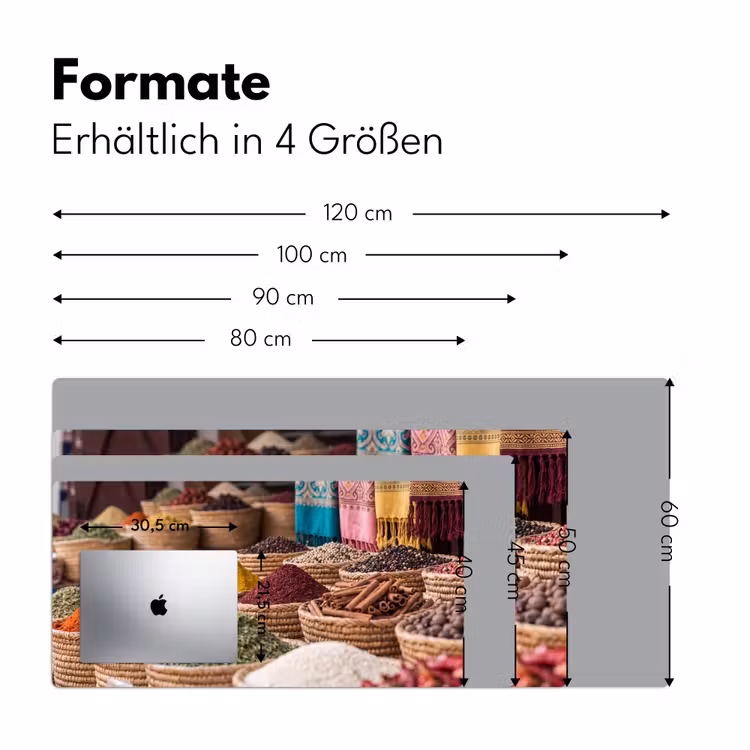 Schreibtischunterlage - Gewürze – Körbe – Orientalisch - Kruiden - Manden - Oosters Muismat XXL klein