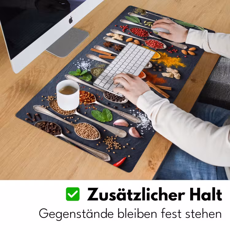 Kruiden - Lepels - Culinair - Kleurrijk - Sfeervol Muismat XXL klein -ysfeer3_duits