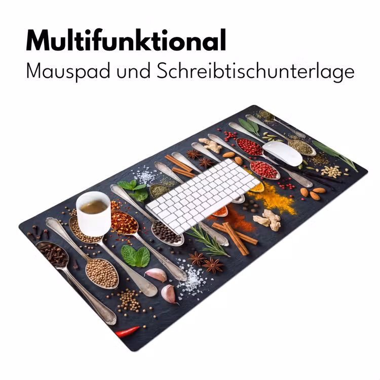 Kruiden - Lepels - Culinair - Kleurrijk - Sfeervol Muismat XXL klein -ysfeer4_duits