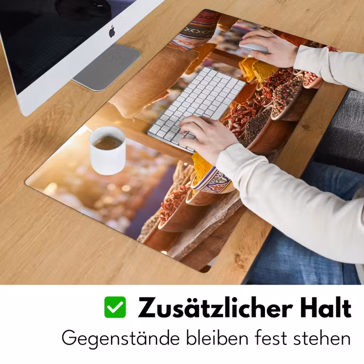 Schreibtischunterlage - Gewürze – Markt – Bunt - Specerijen - Markt - Kleurrijk Muismat XXL klein