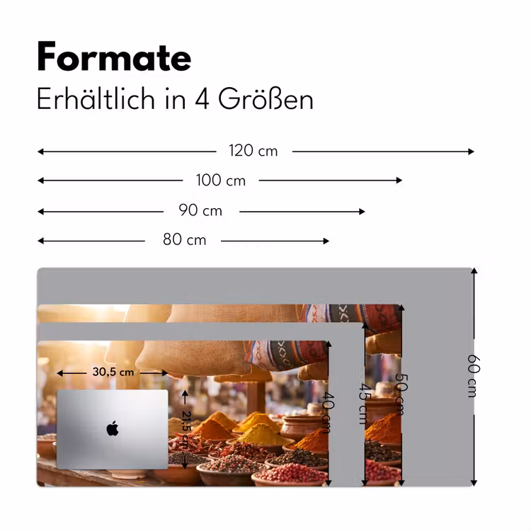 Schreibtischunterlage - Gewürze – Markt – Bunt - Specerijen - Markt - Kleurrijk Muismat XXL klein