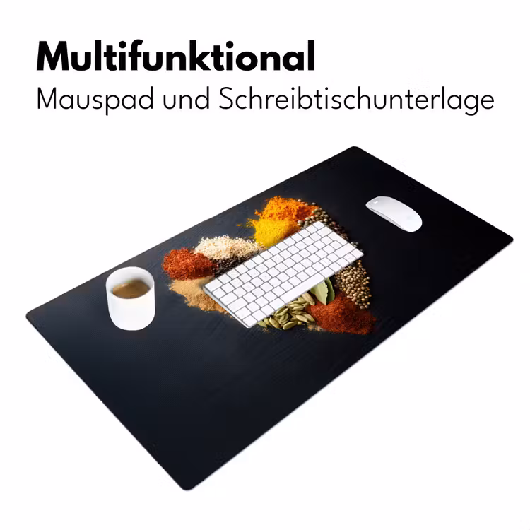 Specerijen - Mix - Hartvorm - Zwart Muismat XXL klein -ysfeer4_duits