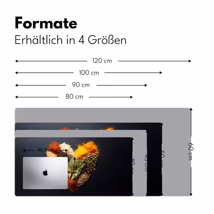 Specerijen - Mix - Hartvorm - Zwart Muismat XXL klein -ysfeer5_duits