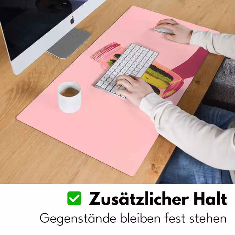 Augurken - Pot - Schaduw - Roze Muismat XXL klein -ysfeer3_duits