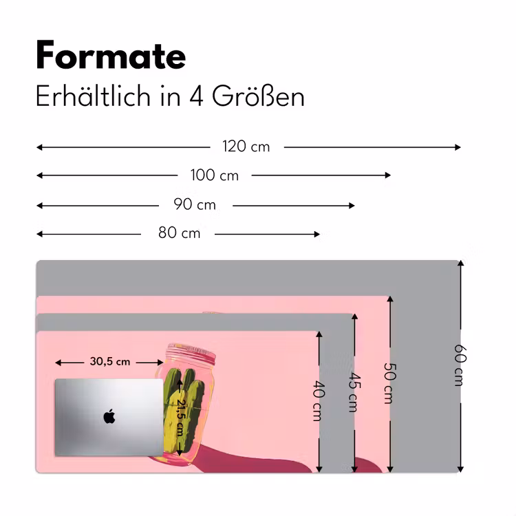 Augurken - Pot - Schaduw - Roze Muismat XXL klein -ysfeer5_duits