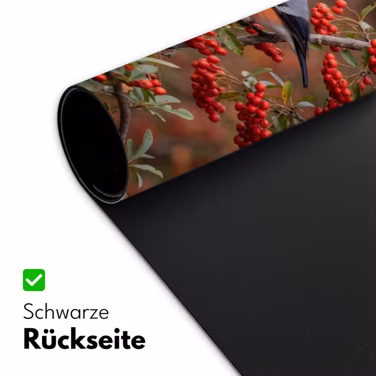 Goudvink - Bessen - Herfst - Natuur - Kleurrijk Muismat XXL klein -ysfeer2_duits