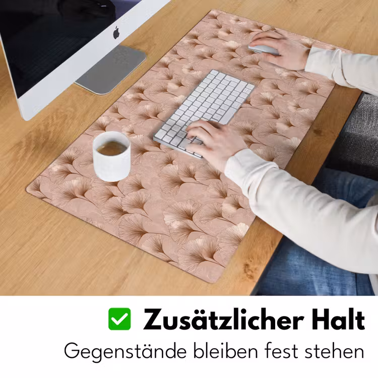 Ginkgo - Patroon - Roze Muismat XXL klein 681 -ysfeer3_duits