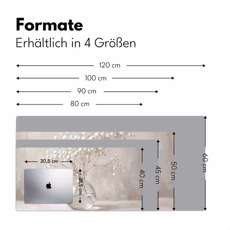 Gipskruid - Vaas - Wit Muismat XXL klein -ysfeer5_duits